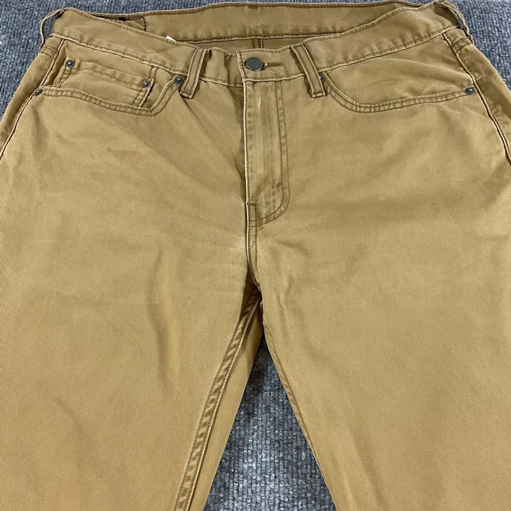 Levi's 514 Straight Jeans Men 34x34 Tan Khaki Denim Pants Levi Strauss 514 Strai
